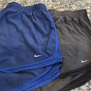 Nike Women's Athletic Shorts in Royal Blue and Charcoal